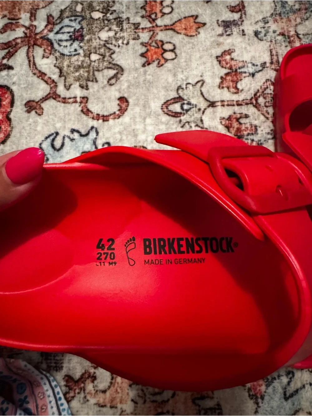 Birkenstock Men’s Red Two-Strap EVA Sandals NWOT